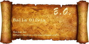 Balla Olívia névjegykártya